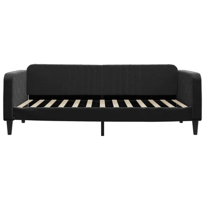 Slaapbank met matras 100x200 cm fluweel zwart 100 x 200 cm Zwart met matras