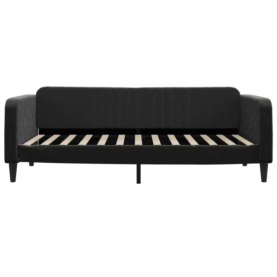 Slaapbank met matras 100x200 cm fluweel zwart 100 x 200 cm Zwart met matras