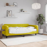 Slaapbank 100x200 cm fluweel geel met matras