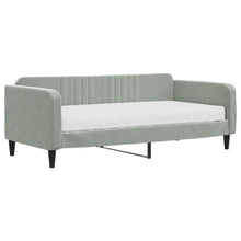 Slaapbank met matras 90x190 cm fluweel lichtgrijs