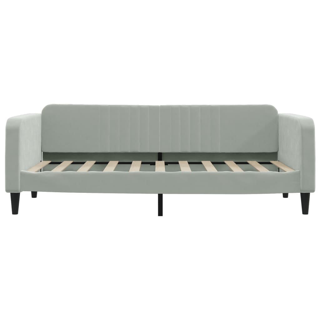 Slaapbank met matras 90x190 cm fluweel lichtgrijs