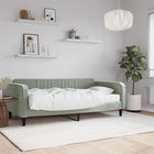 Sofa bed with mattress 90x190 cm velvet light grey