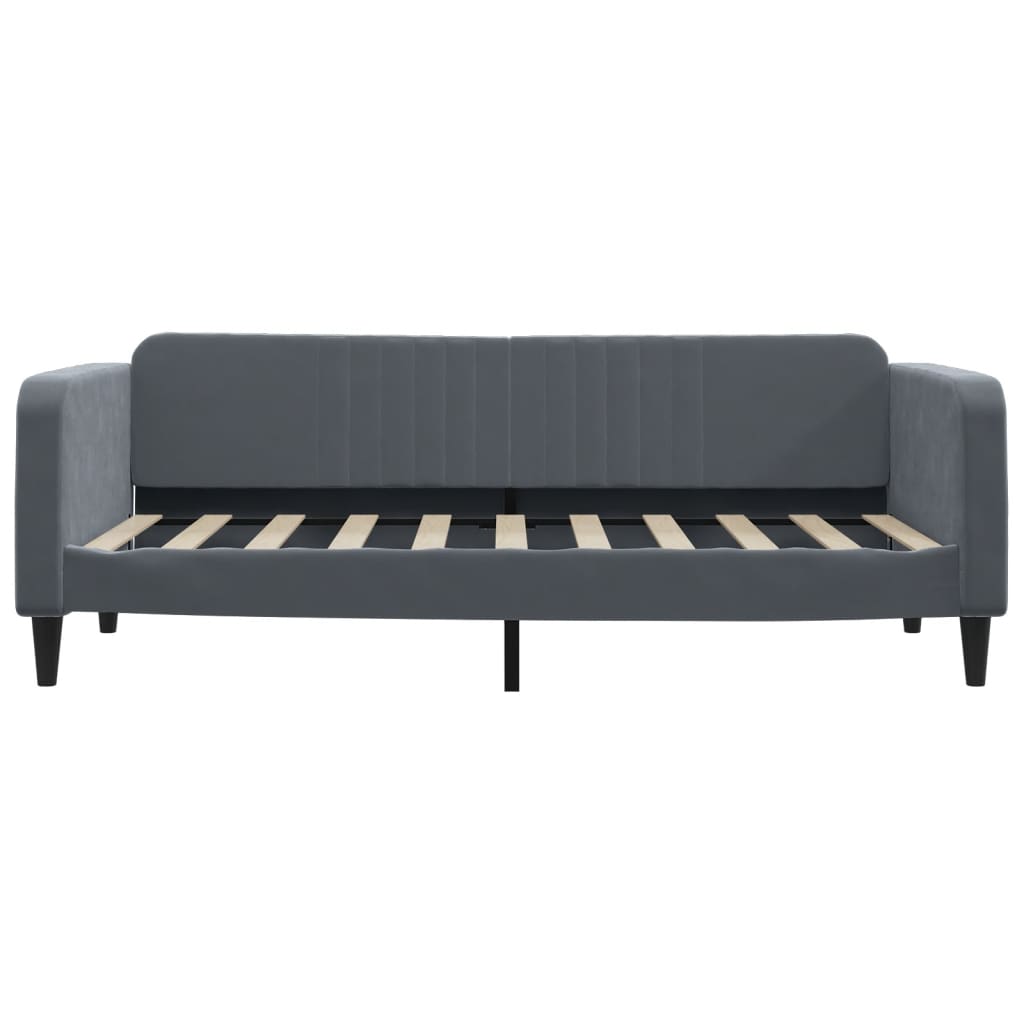 Slaapbank met matras 90x190 cm fluweel donkergrijs