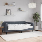 Sofa bed with mattress 90x190 cm velvet dark grey