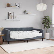 Slaapbank 90x190 cm fluweel donkergrijs