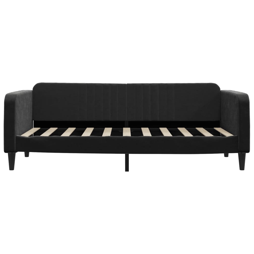 Slaapbank met matras 90x190 cm fluweel zwart