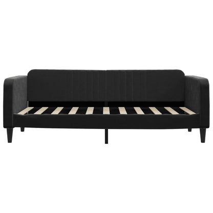 Slaapbank met matras 90x190 cm fluweel zwart