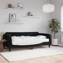 Slaapbank met matras 90x190 cm fluweel zwart
