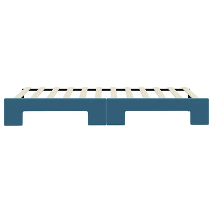 Slaapbank met onderschuifbed 80x200 cm fluweel blauw
