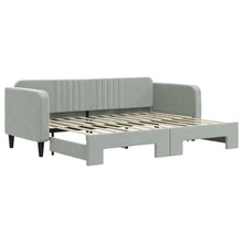 Slaapbank Fluweel Lichtgrijs 80 x 200 cm met onderschuifbed