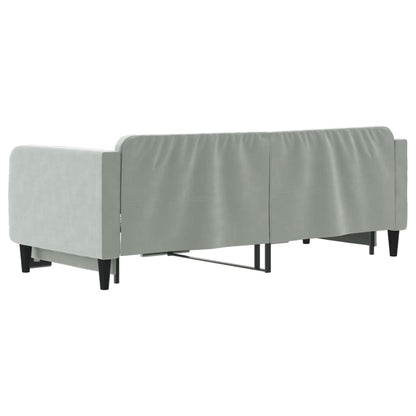 Slaapbank Fluweel Lichtgrijs 80 x 200 cm met onderschuifbed