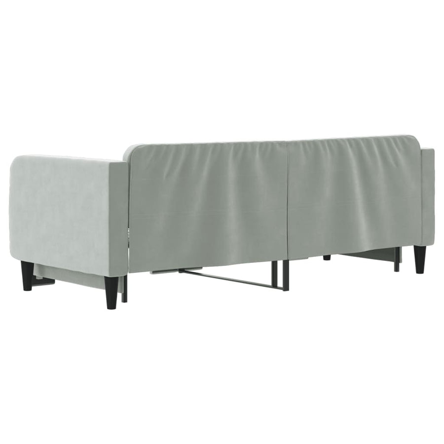 Slaapbank Fluweel Lichtgrijs 80 x 200 cm met onderschuifbed