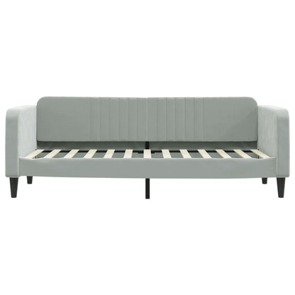 Slaapbank Fluweel Lichtgrijs 80 x 200 cm met onderschuifbed