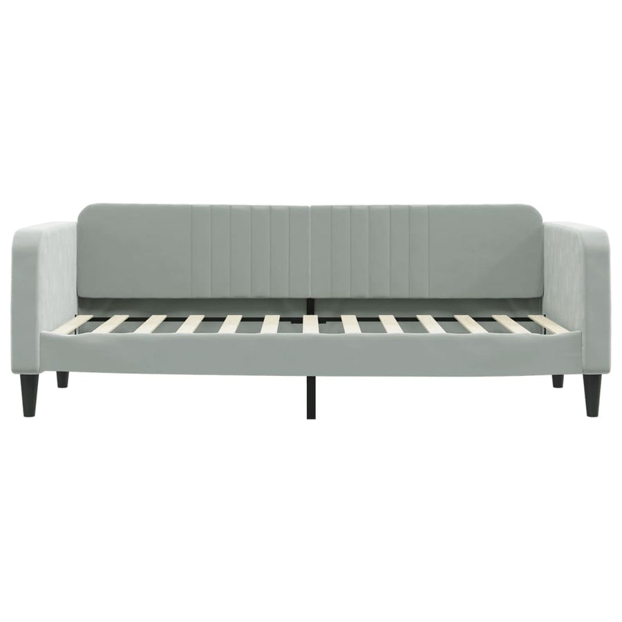 Slaapbank Fluweel Lichtgrijs 80 x 200 cm met onderschuifbed