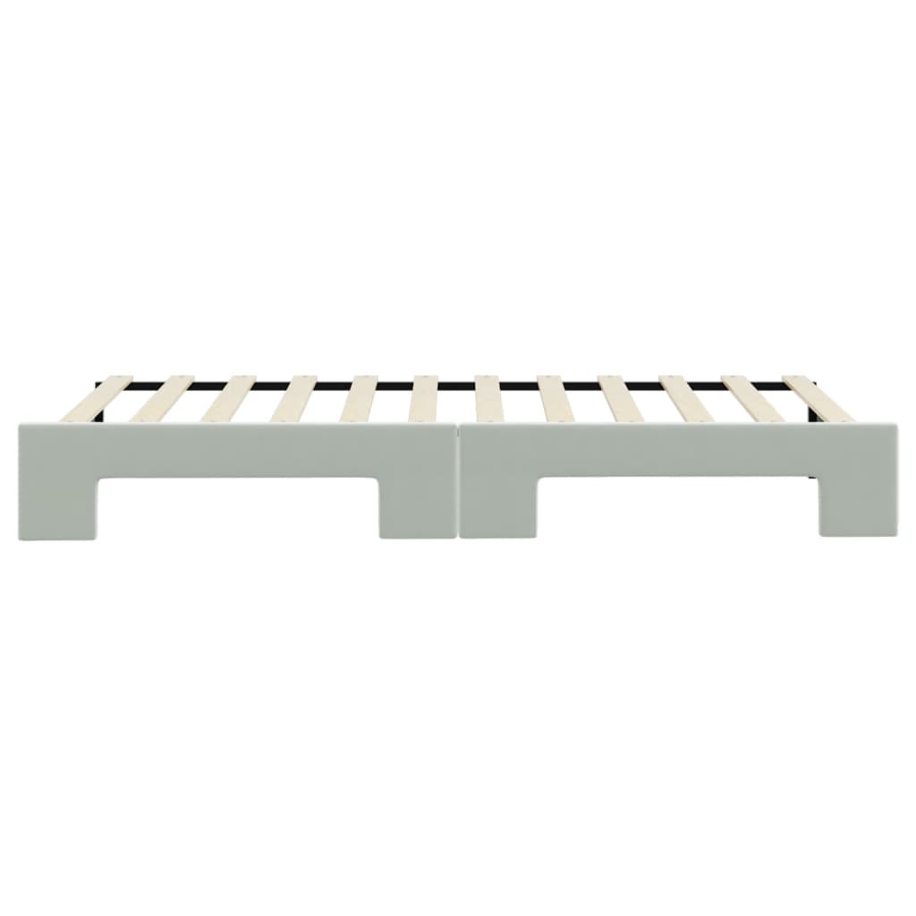 Slaapbank Fluweel Lichtgrijs 80 x 200 cm met onderschuifbed