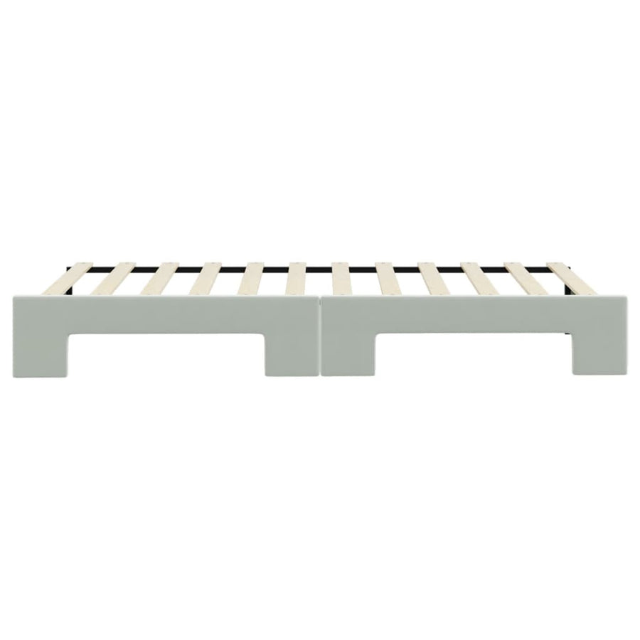 Slaapbank Fluweel Lichtgrijs 80 x 200 cm met onderschuifbed