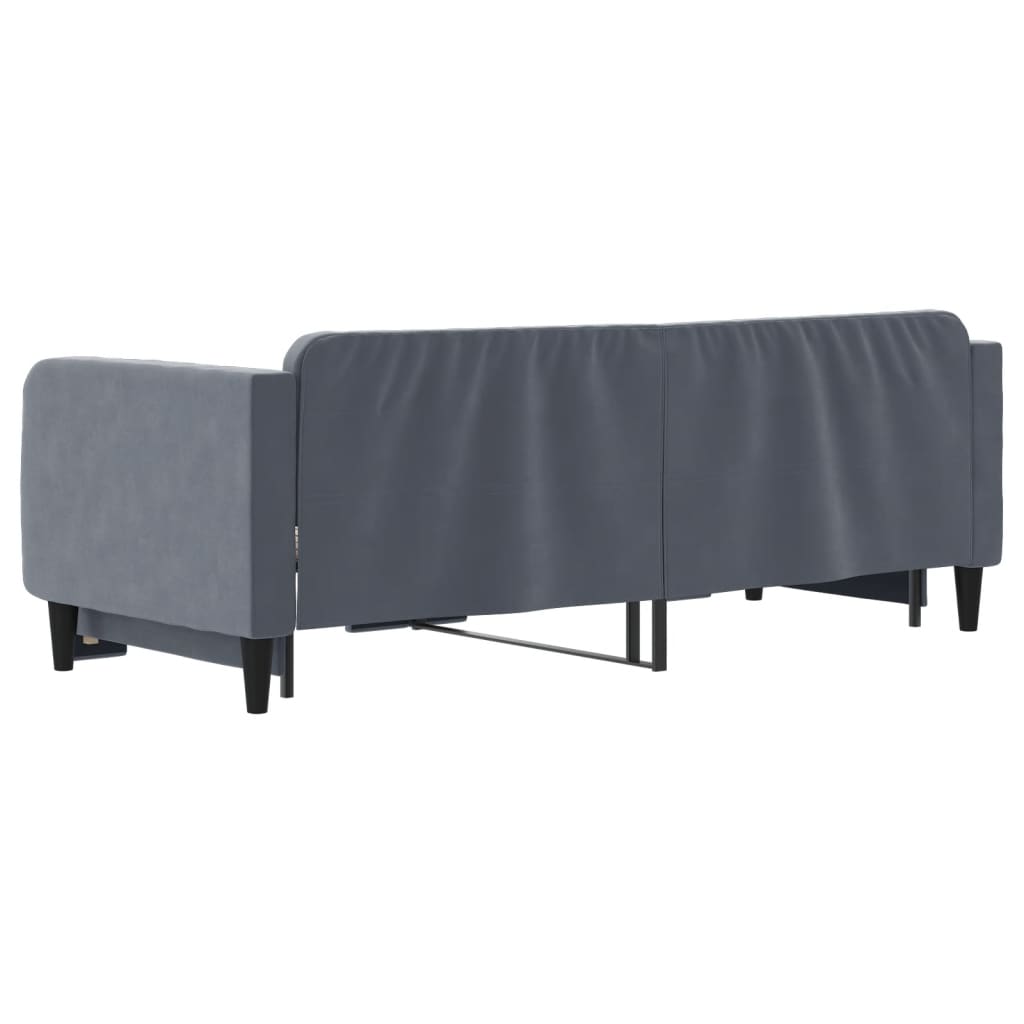 Slaapbank Fluweel Donkergrijs 80 x 200 cm met onderschuifbed