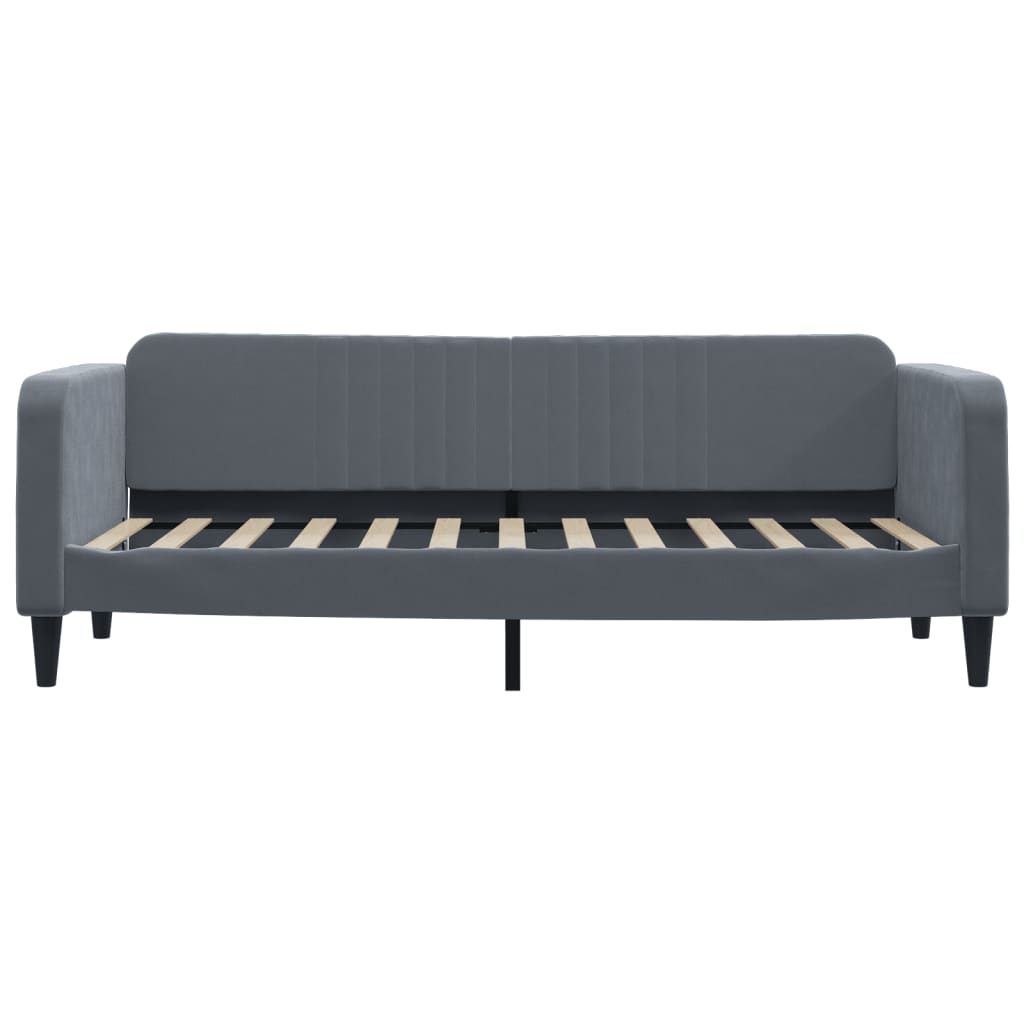 Slaapbank Fluweel Donkergrijs 80 x 200 cm met onderschuifbed