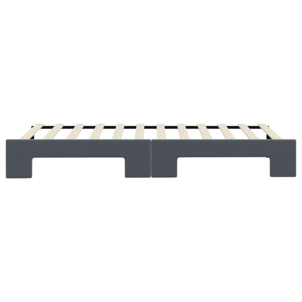 Slaapbank Fluweel Donkergrijs 80 x 200 cm met onderschuifbed