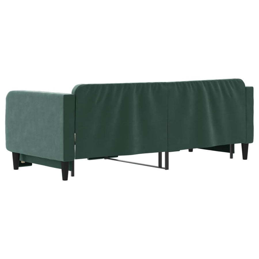 Slaapbank Fluweel Donkergroen 80 x 200 cm met onderschuifbed