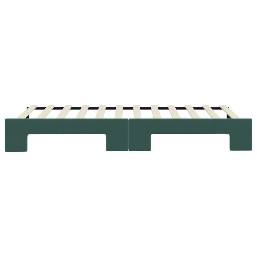 Slaapbank Fluweel Donkergroen 80 x 200 cm met onderschuifbed