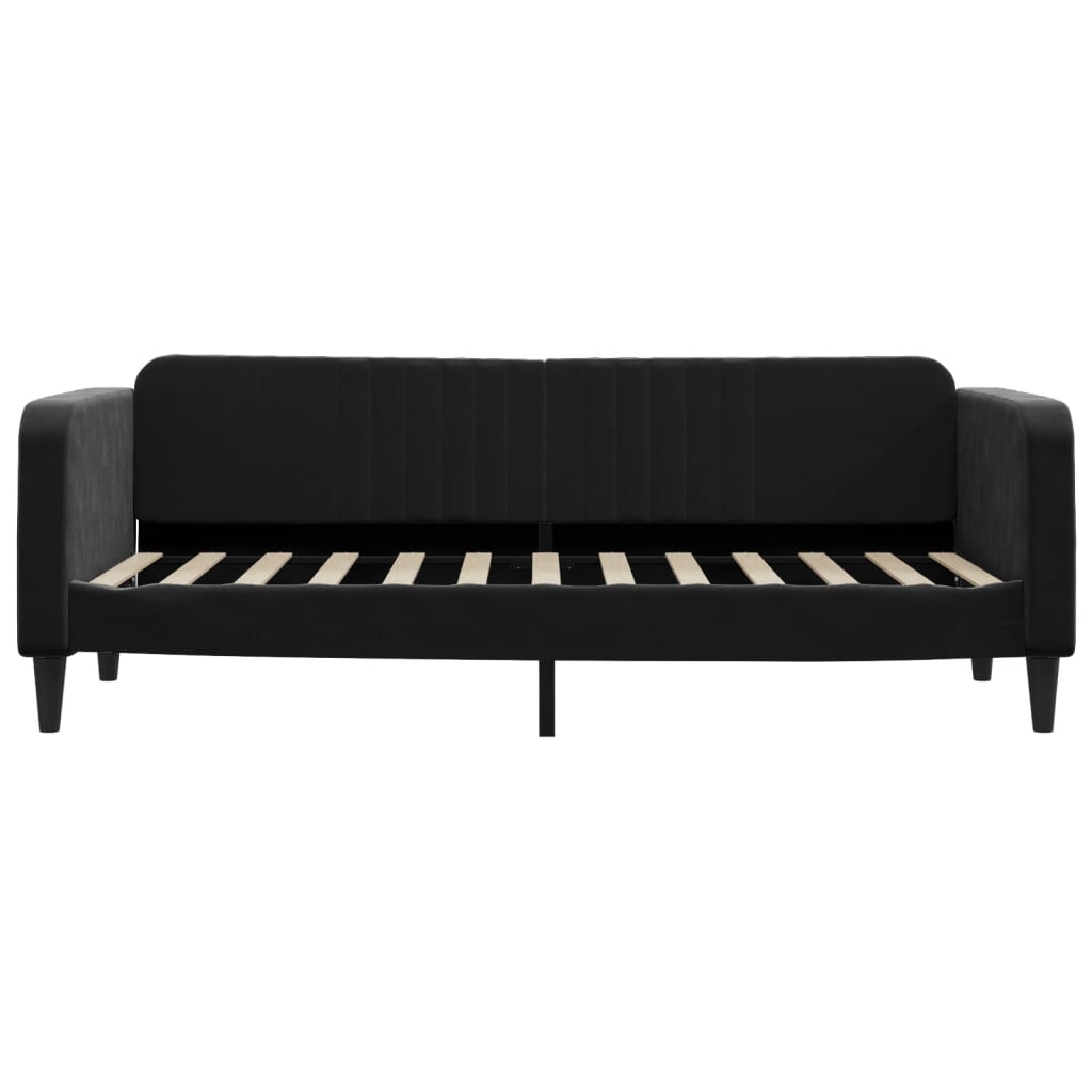 Slaapbank Fluweel 80 x 200 cm Zwart met onderschuifbed