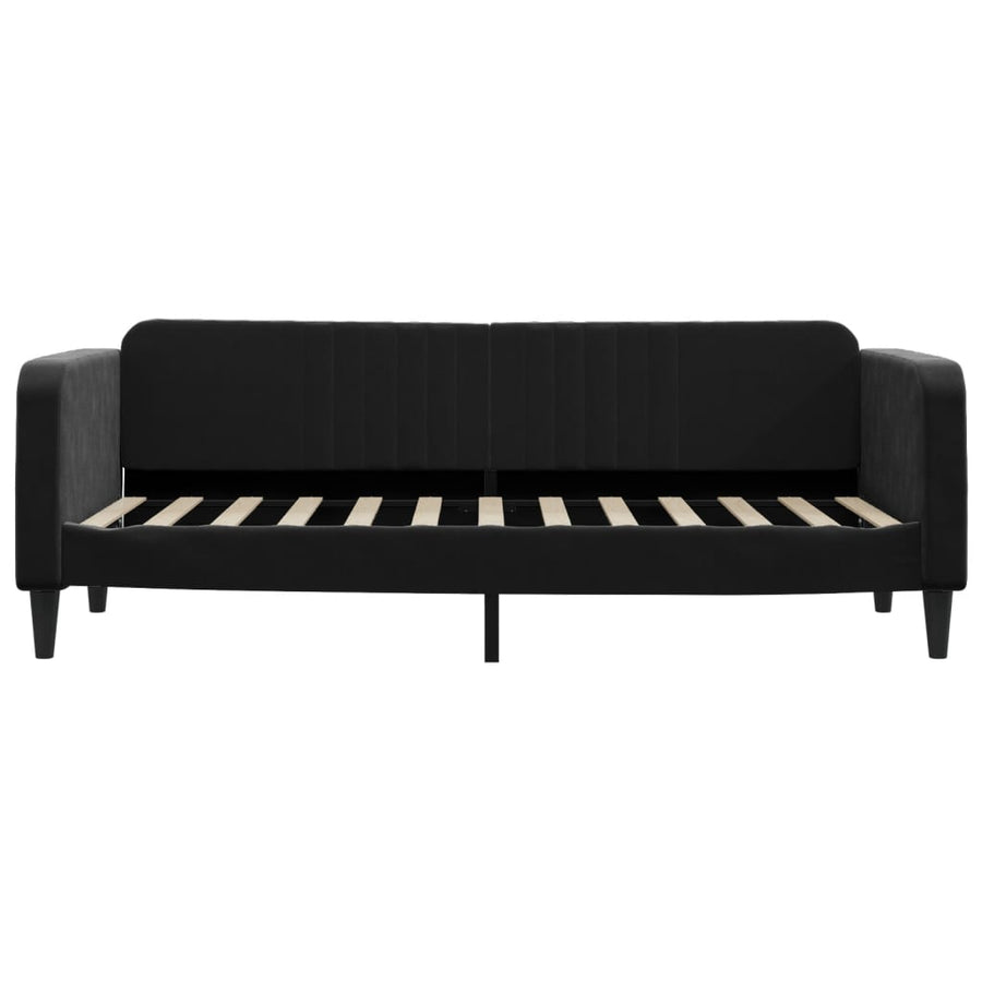 Slaapbank Fluweel 80 x 200 cm Zwart met onderschuifbed