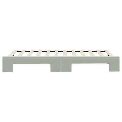 Slaapbank met onderschuifbed 90x200 cm fluweel lichtgrijs