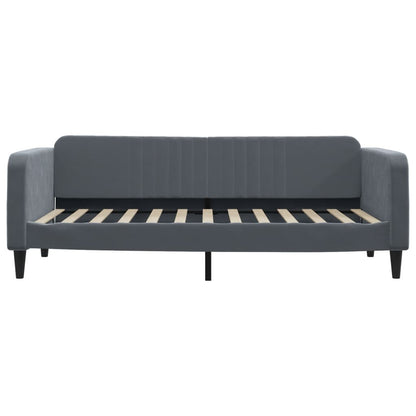 Slaapbank met onderschuifbed 90x200 cm fluweel donkergrijs