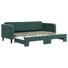 Slaapbank Fluweel Donkergroen 90 x 200 cm met onderschuifbed