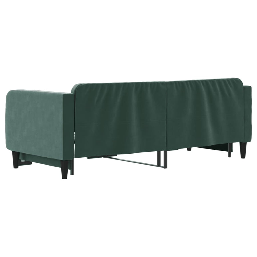 Slaapbank Fluweel Donkergroen 90 x 200 cm met onderschuifbed