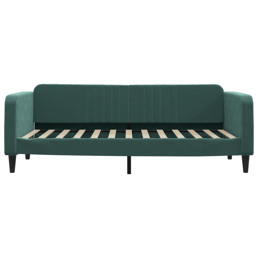 Slaapbank Fluweel Donkergroen 90 x 200 cm met onderschuifbed