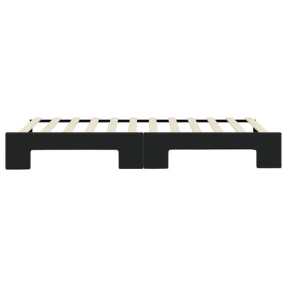 Slaapbank Fluweel 90 x 200 cm Zwart met onderschuifbed