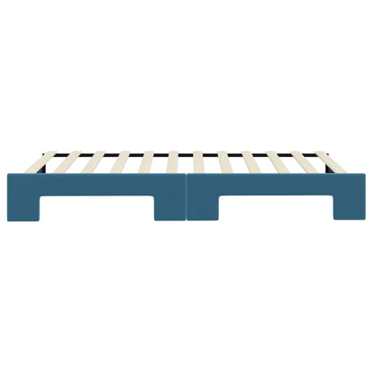 Slaapbank Fluweel 100 x 200 cm Blauw met onderschuifbed