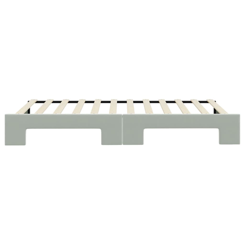 Slaapbank Fluweel 100 x 200 cm Lichtgrijs met onderschuifbed