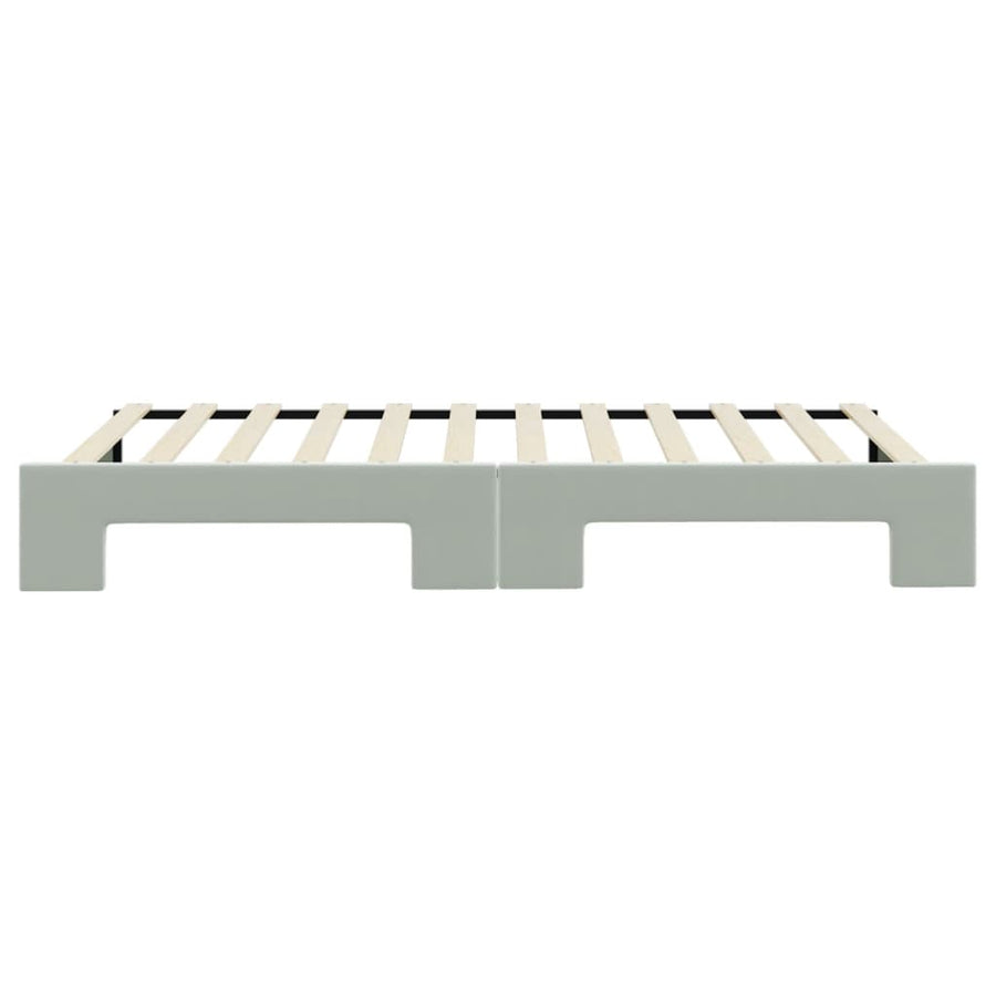 Slaapbank Fluweel 100 x 200 cm Lichtgrijs met onderschuifbed