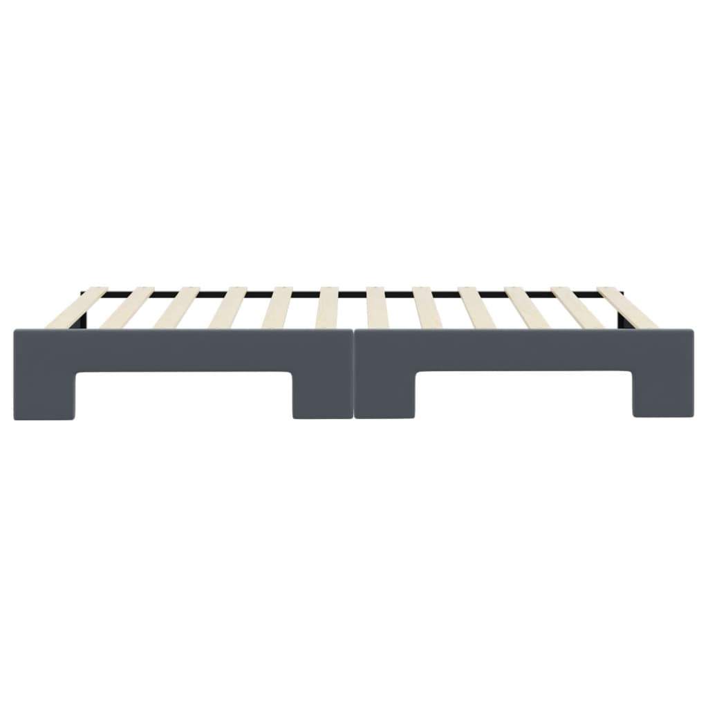 Slaapbank met onderschuifbed 100x200 cm fluweel donkergrijs