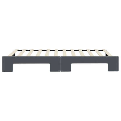Slaapbank met onderschuifbed 100x200 cm fluweel donkergrijs