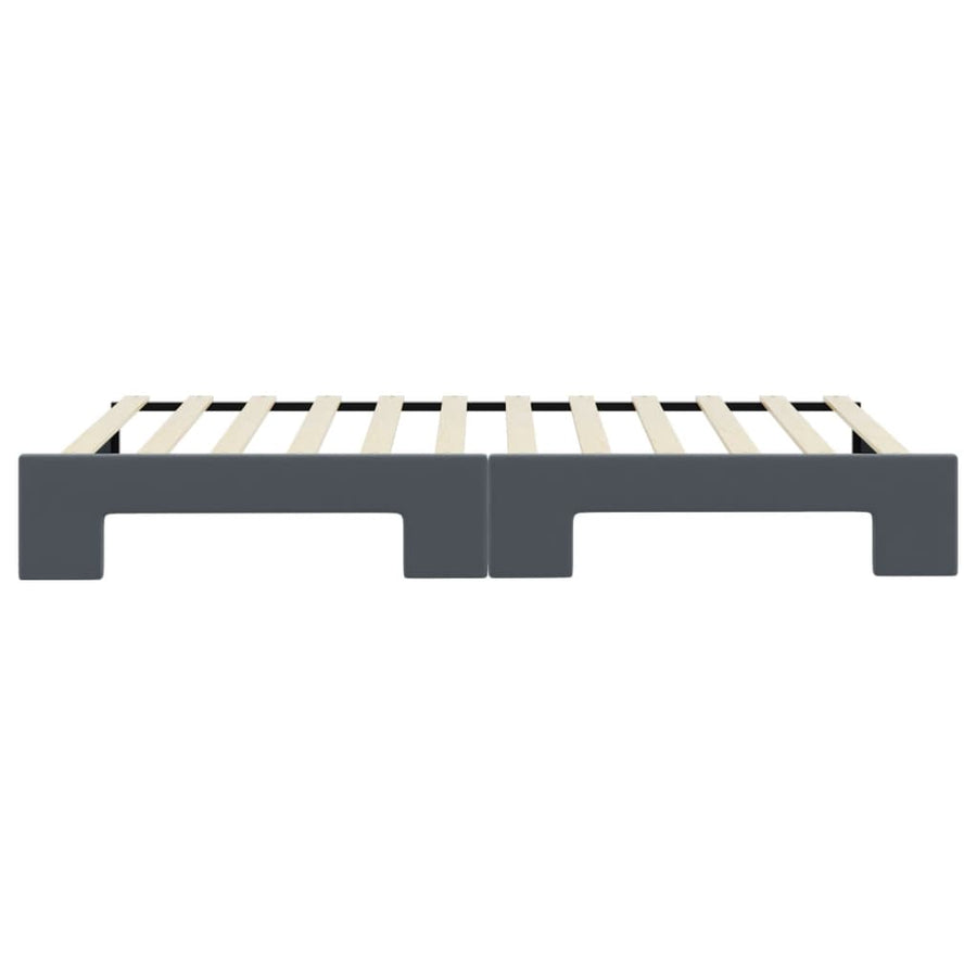 Slaapbank met onderschuifbed 100x200 cm fluweel donkergrijs