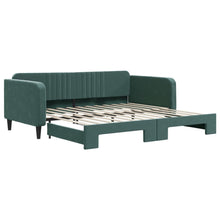Slaapbank Fluweel Donkergroen 100 x 200 cm met onderschuifbed