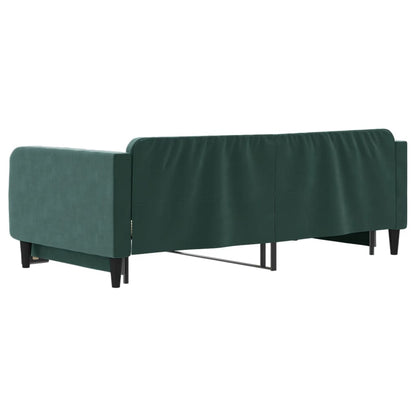 Slaapbank Fluweel Donkergroen 100 x 200 cm met onderschuifbed