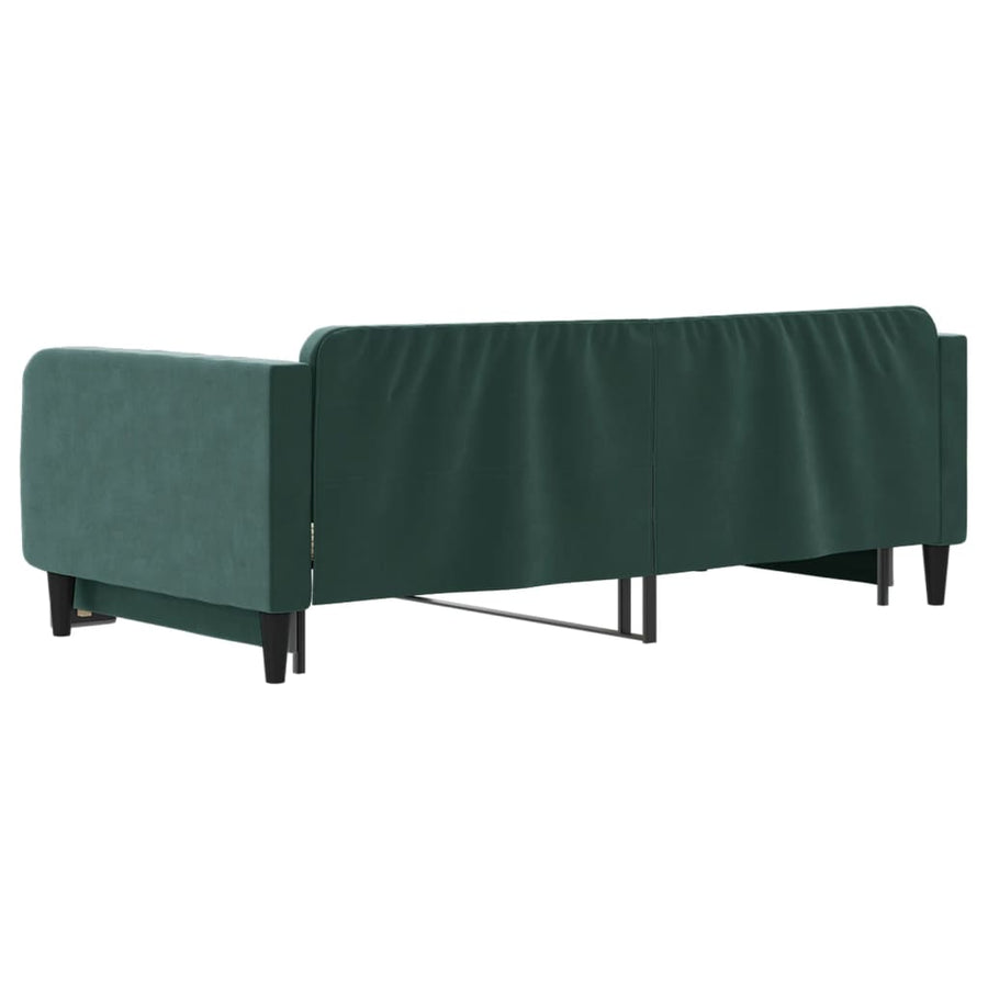 Slaapbank Fluweel Donkergroen 100 x 200 cm met onderschuifbed