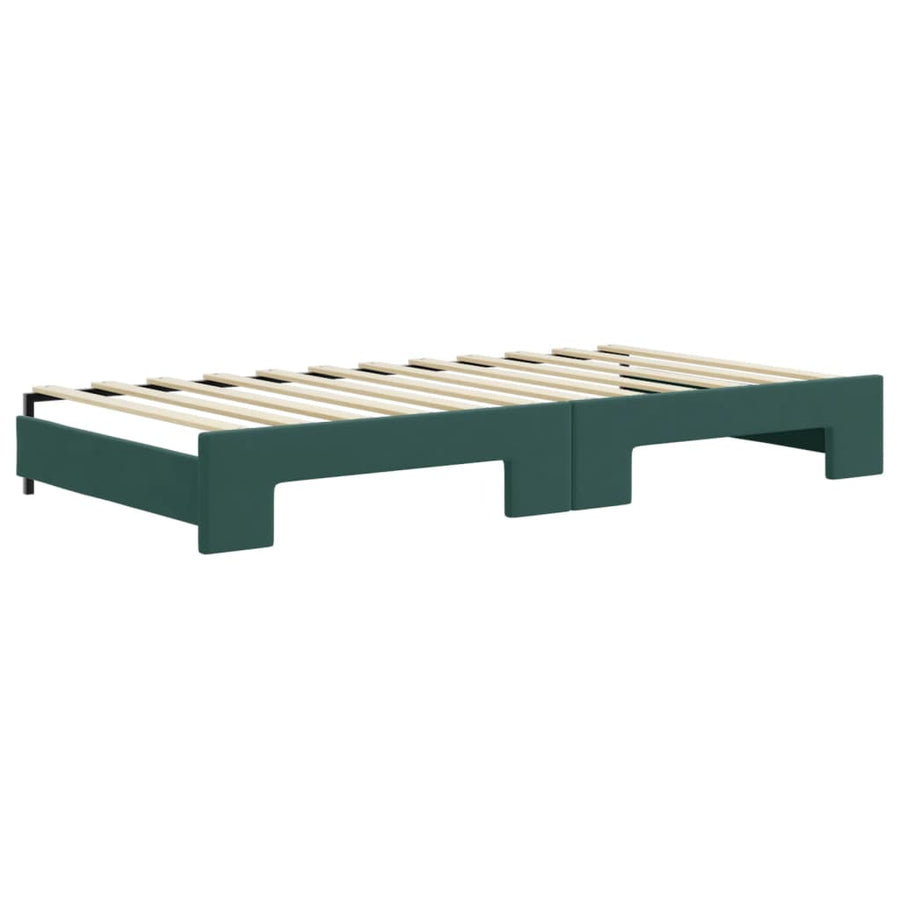 Slaapbank Fluweel Donkergroen 100 x 200 cm met onderschuifbed