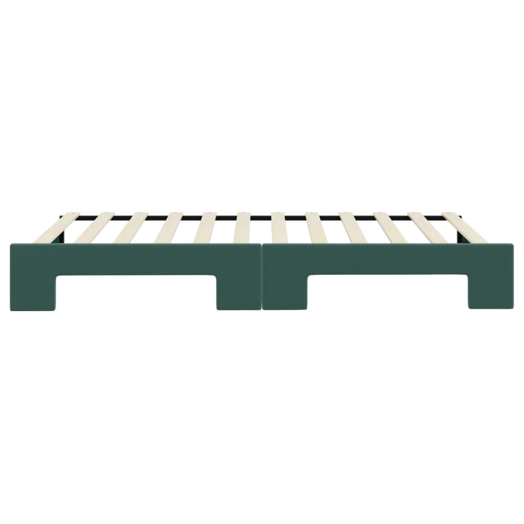Slaapbank Fluweel Donkergroen 100 x 200 cm met onderschuifbed