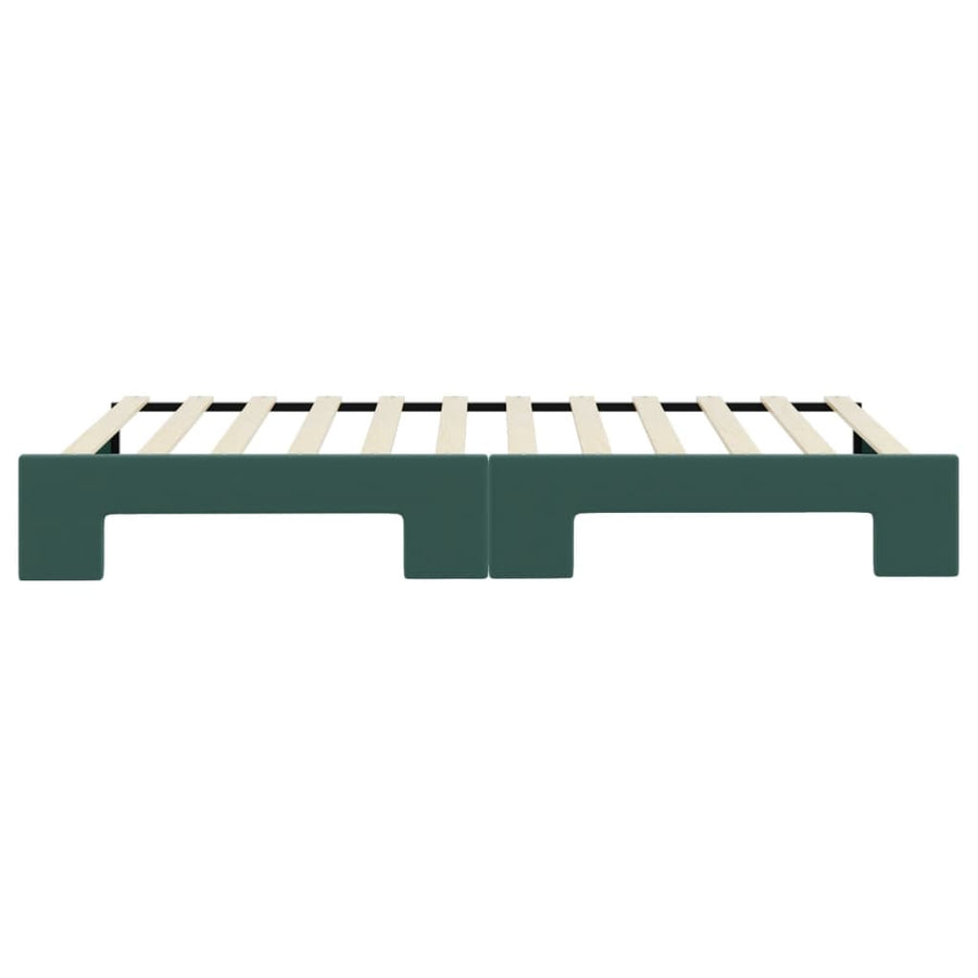 Slaapbank Fluweel Donkergroen 100 x 200 cm met onderschuifbed