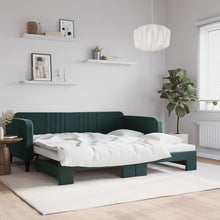 Slaapbank Fluweel Donkergroen 100 x 200 cm met onderschuifbed