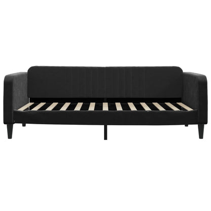 Slaapbank Fluweel 100 x 200 cm Zwart met onderschuifbed