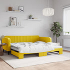 Slaapbank onderschuifbed 200 cm geel