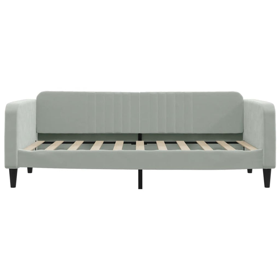 Slaapbank Fluweel Lichtgrijs 90 x 190 cm met onderschuifbed