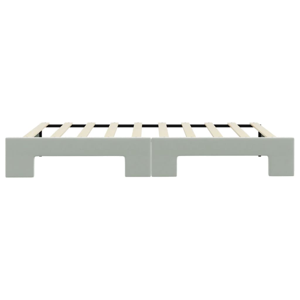 Slaapbank Fluweel Lichtgrijs 90 x 190 cm met onderschuifbed